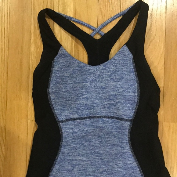 Lucy colorblock purple/black racerback tank top - Picture 2 of 4